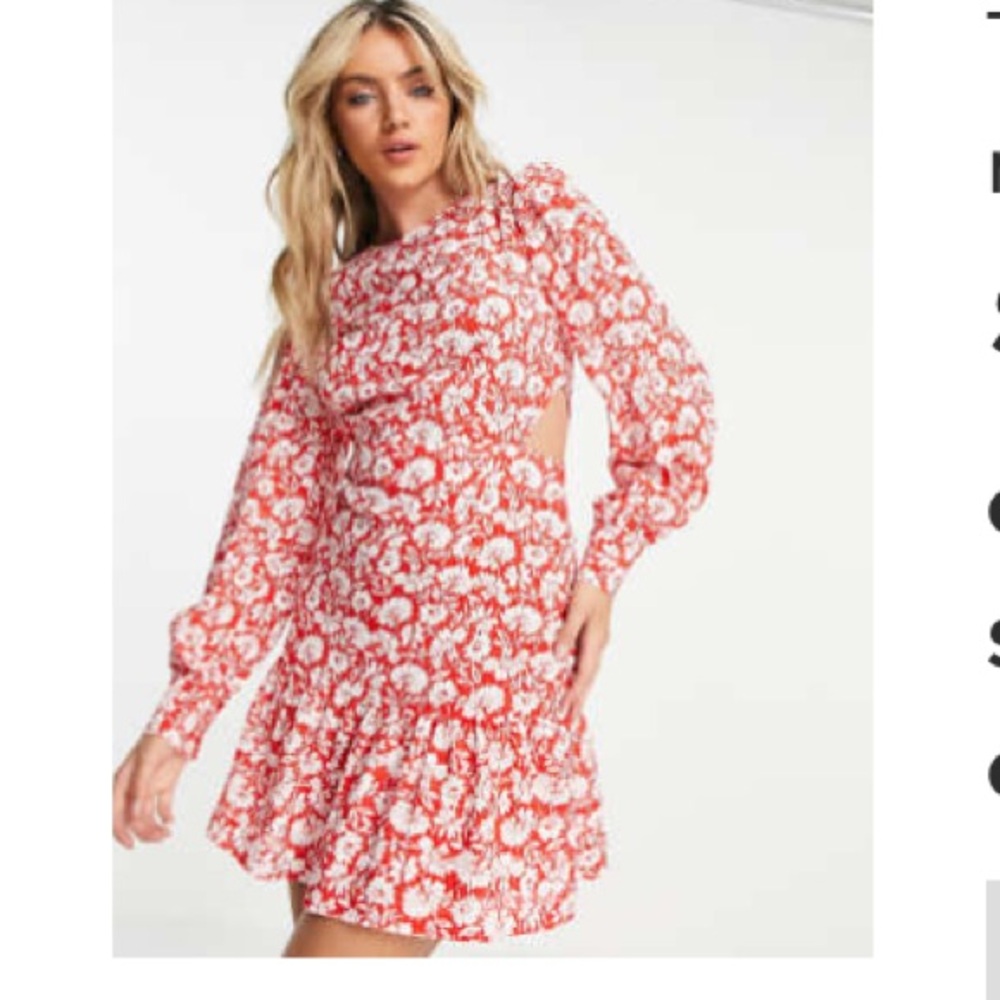 Topshop Cut out side tea mini dress